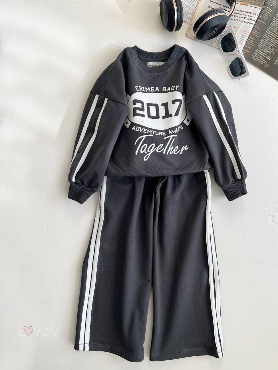 ست دخترانه تک رنگ نوک مدادی